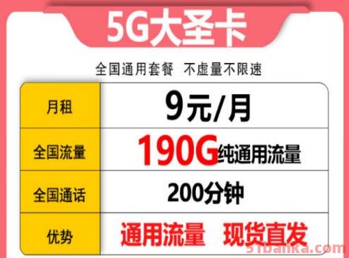 联通5G大圣卡怎么样？优惠过后套餐低至9元每月